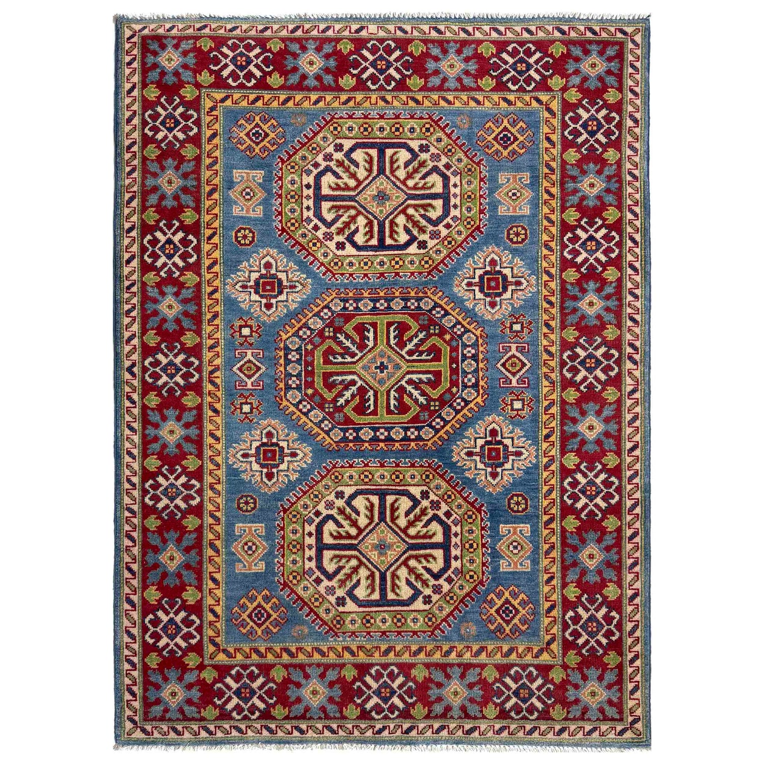 Hand Knotted Kazak Rug 4' 0" x 6' 0" (ft) - No. R37480