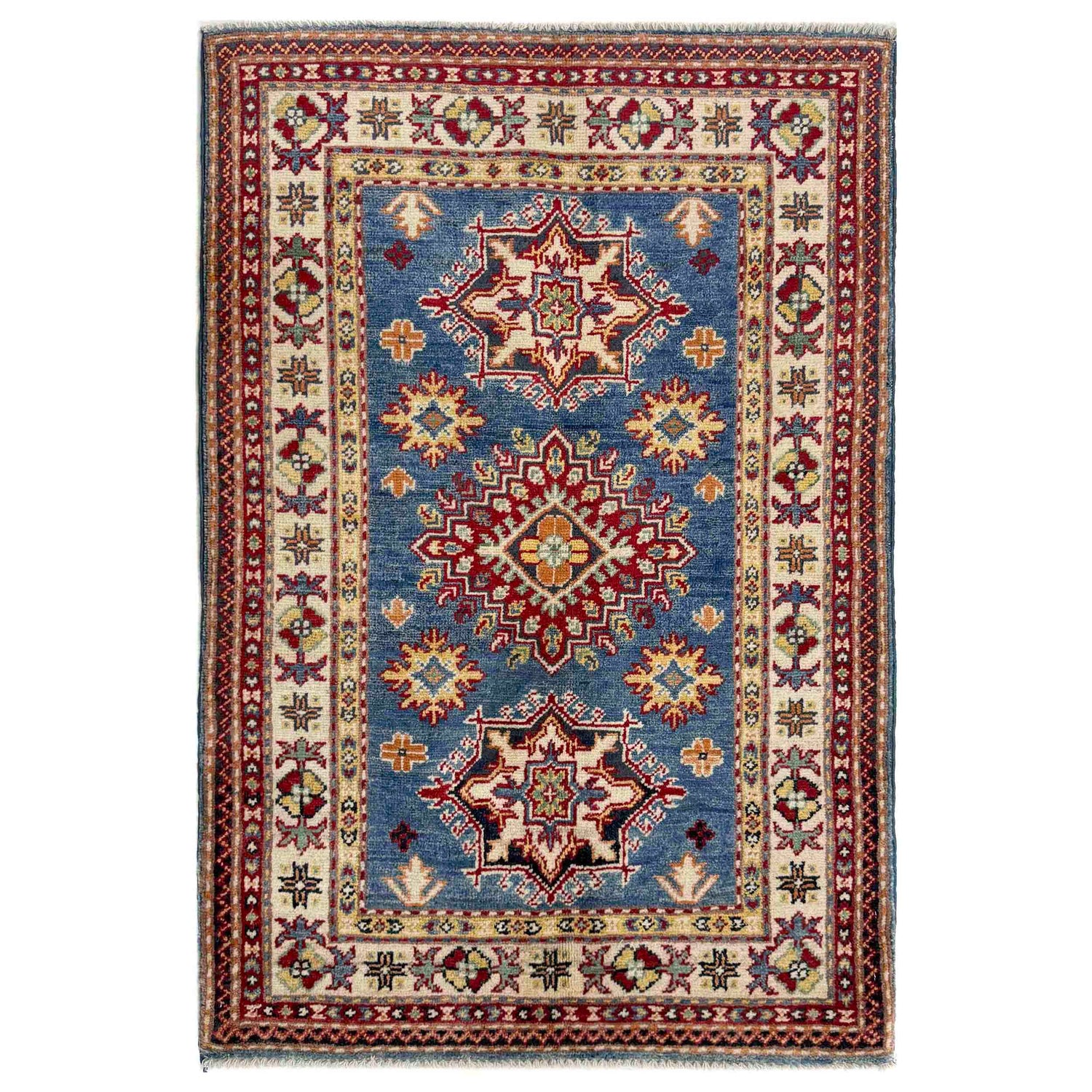 Hand Knotted Kazak Rug 2' 6" x 3' 11" (ft) - No. R37483
