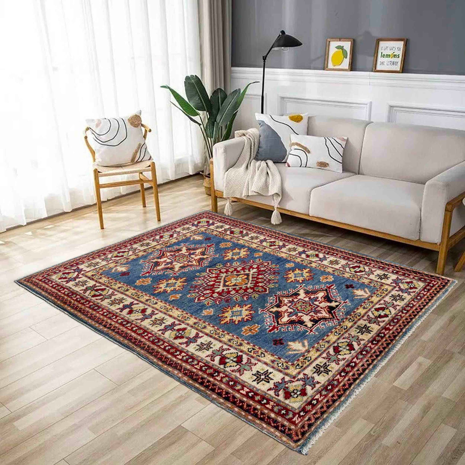 Hand Knotted Kazak Rug 2' 6" x 3' 11" (ft) - No. R37483