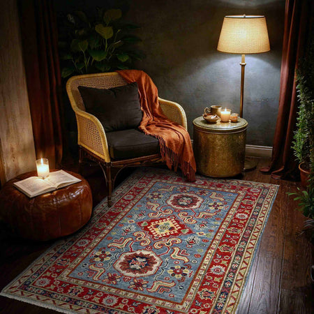 Blue Color Kazak Rug 2' 7" x 4' 0" (ft) - No. R37486