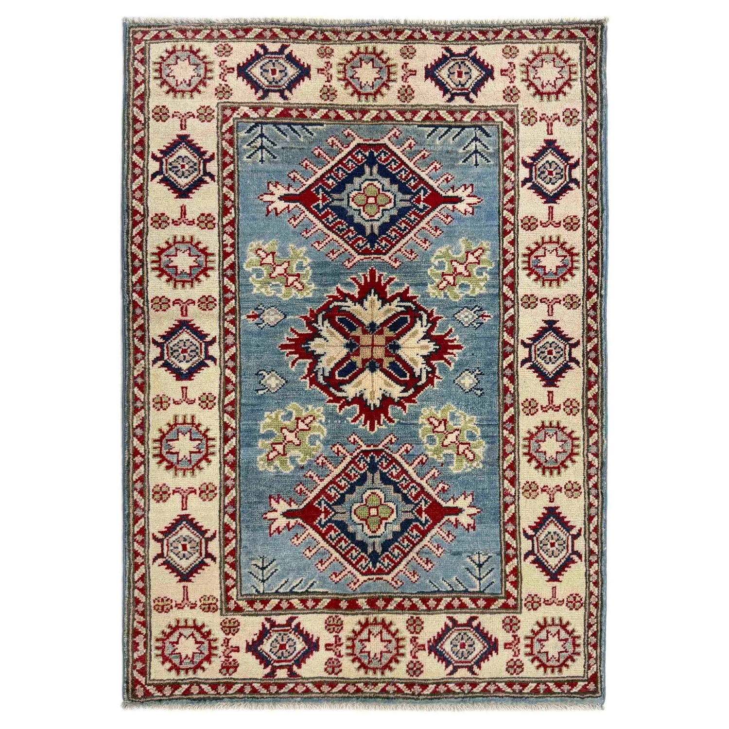 Hand Knotted Kazak Rug 2' 7" x 3' 9" (ft) - No. R37487