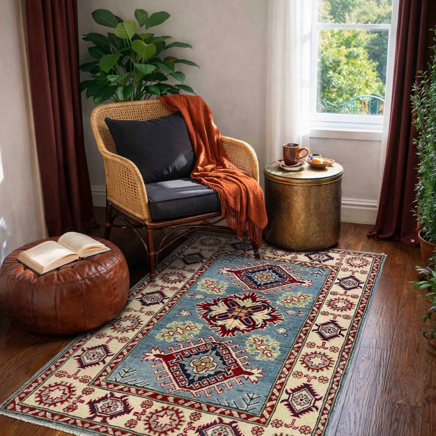 Hand Knotted Kazak Rug 2' 7" x 3' 9" (ft) - No. R37487