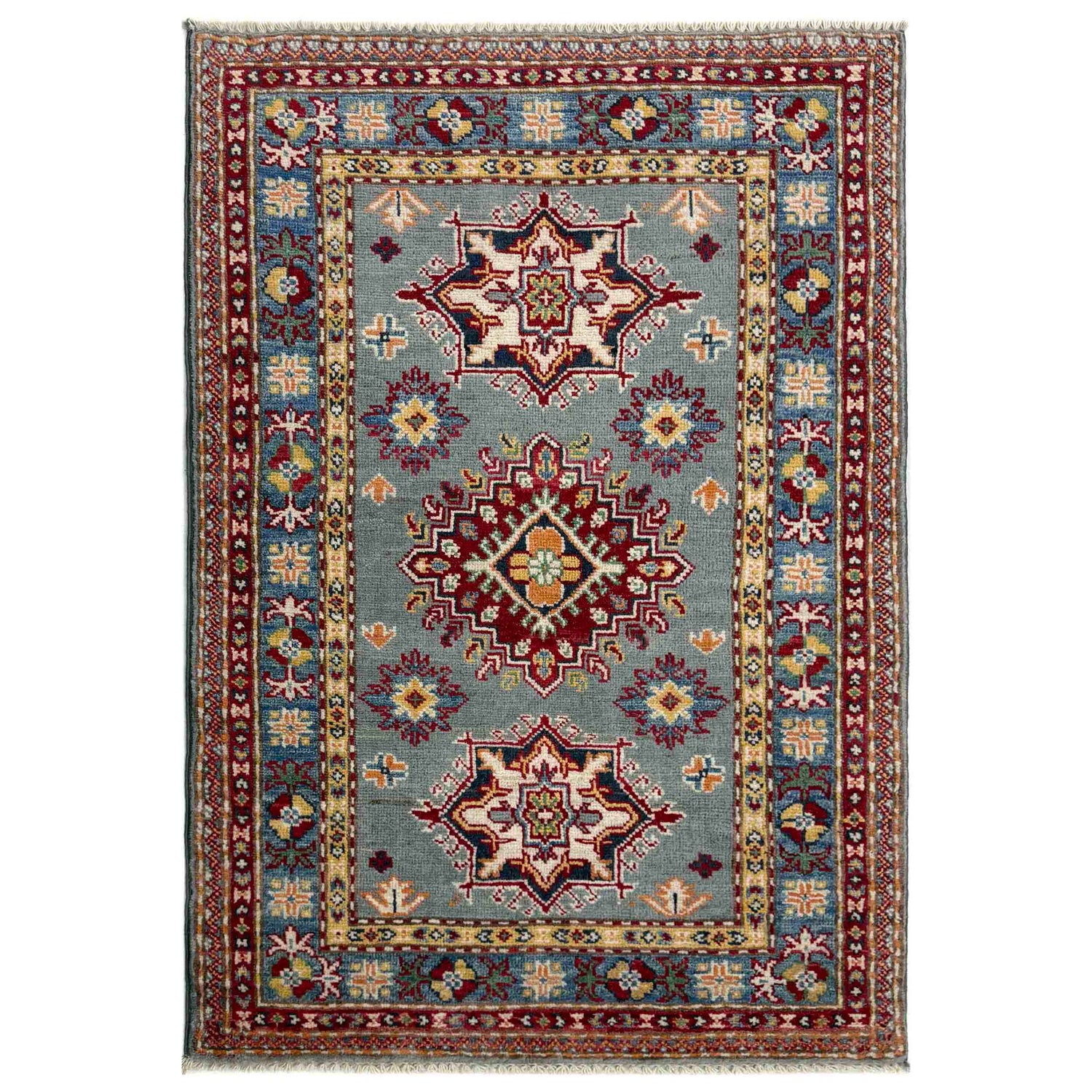 Grey Color Kazak Rug 2' 6" x 3' 11" (ft) - No. R37492