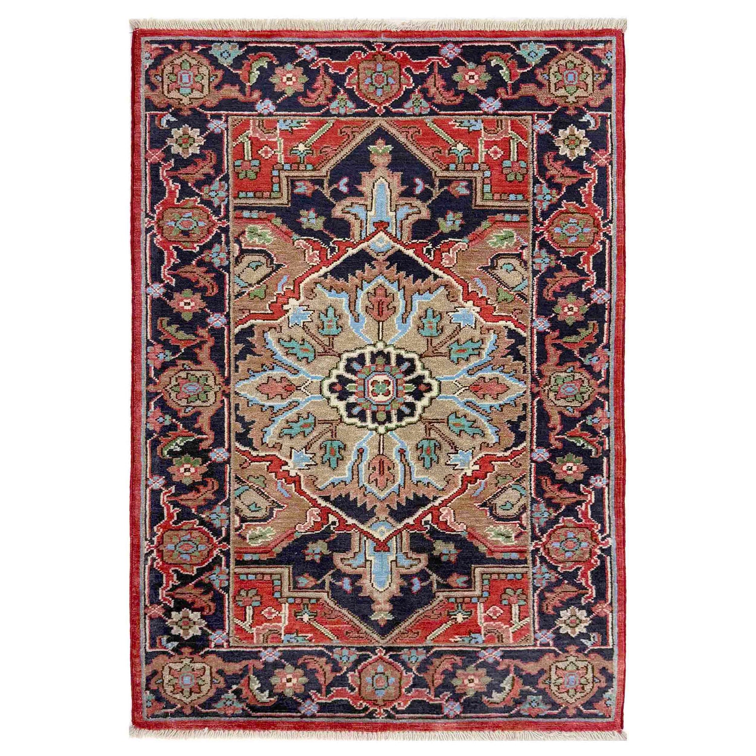 Handmade Persian Design Heriz Rug 2' 8" x 4' 2" (ft) - No. R37496