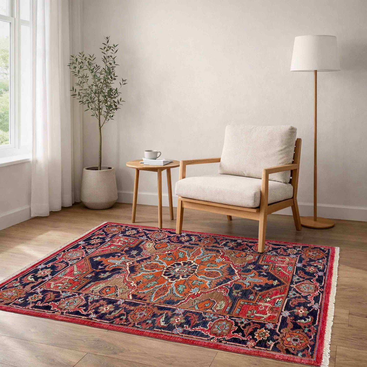 Hand Knotted Persian Design Heriz Rug 2' 7" x 4' 1" (ft) - No. R37497