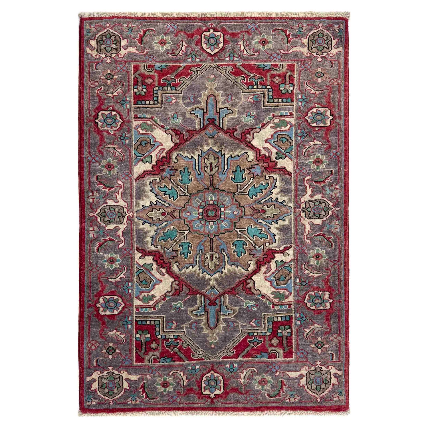 Handmade Persian Design Heriz Rug 2' 7" x 4' 2" (ft) - No. R37498