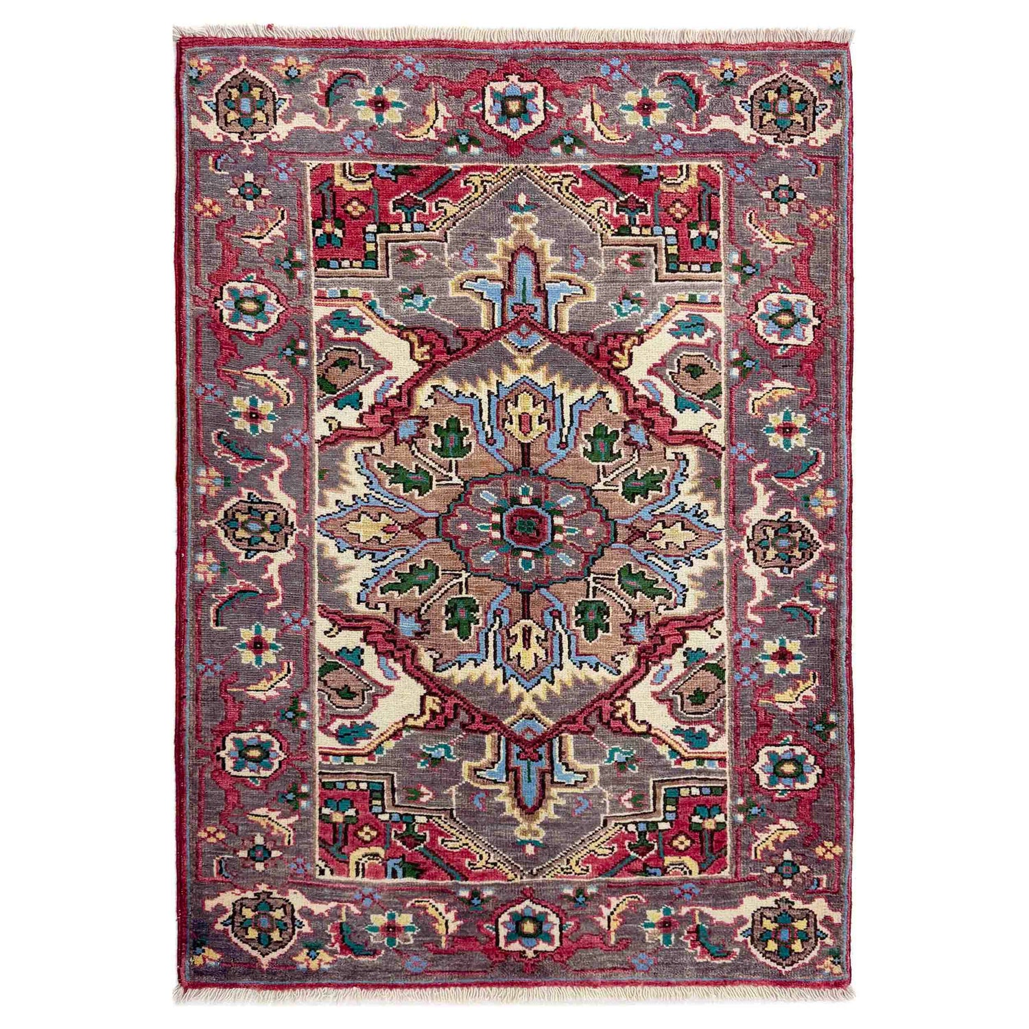 Hand Knotted Persian Design Heriz Rug 2' 8" x 4' 0" (ft) - No. R37499