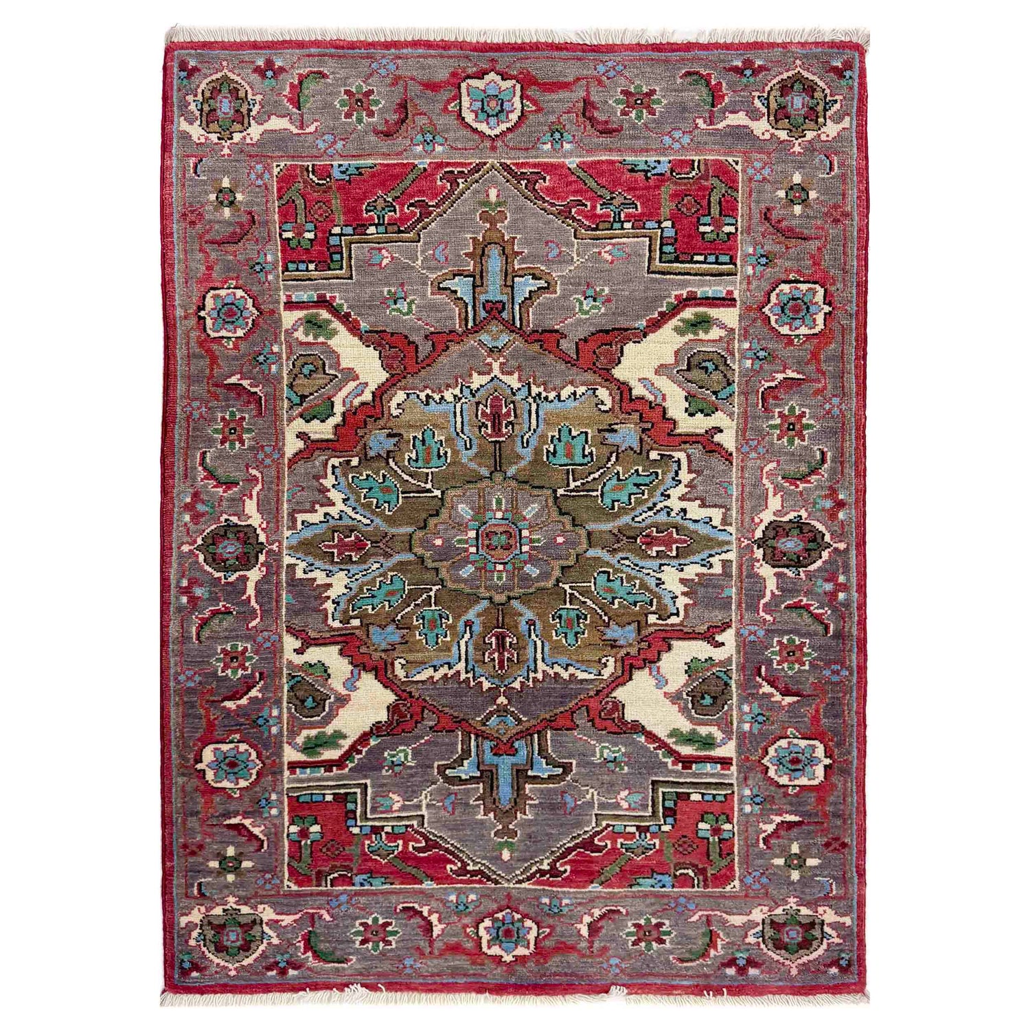 Handmade Persian Design Heriz Rug 2' 7" x 4' 0" (ft) - No. R37500