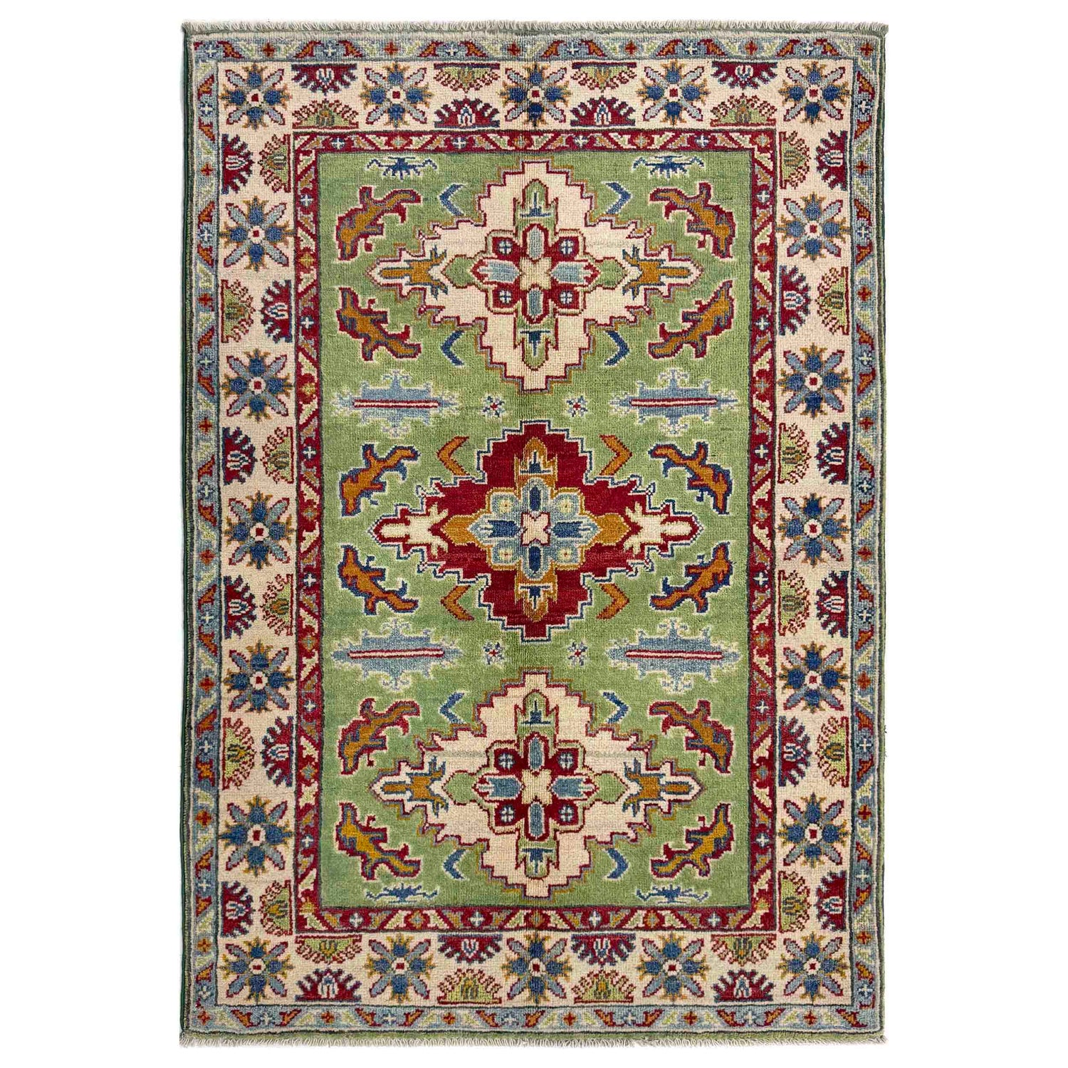 Hand Knotted Kazak Rug 3' 3" x 5' 0" (ft)- No. R37501