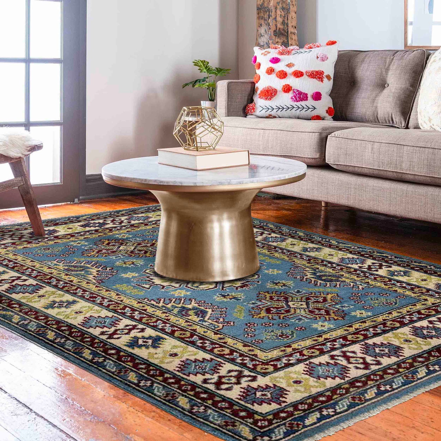 Oriental Kazak Rug 3' 3" x 4' 10" (ft)- No. R37502