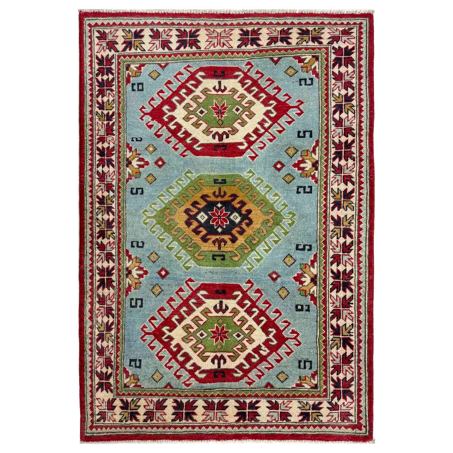 Oriental Kazak Rug 3' 3" x 4' 11" (ft)- No. R37504