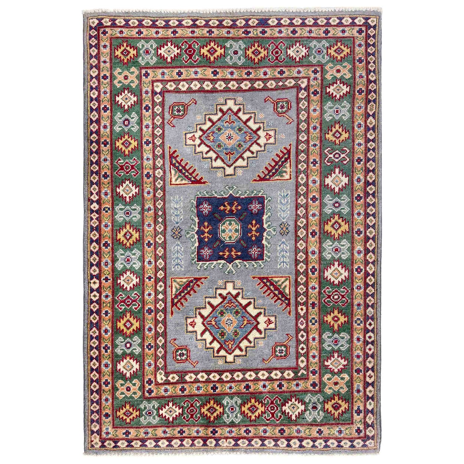 Blue Color Kazak Rug 3' 3" x 4' 10" (ft)- No. R37509