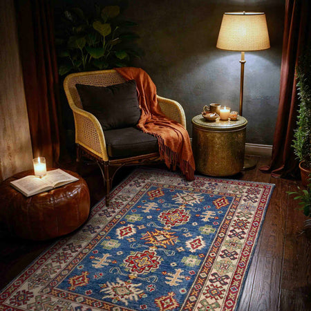 Hand Knotted Kazak Rug 2' 11" x 4' 9" (ft)- No. R37511