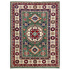 Green Color Kazak Rug 3' 2" x 4' 9" (ft)- No. R37516