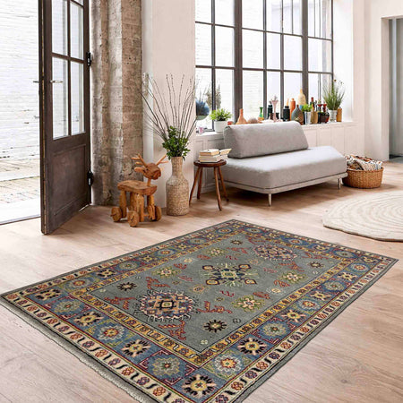 Oriental Kazak Rug 3' 2" x 5' 1" (ft)- No. R37518