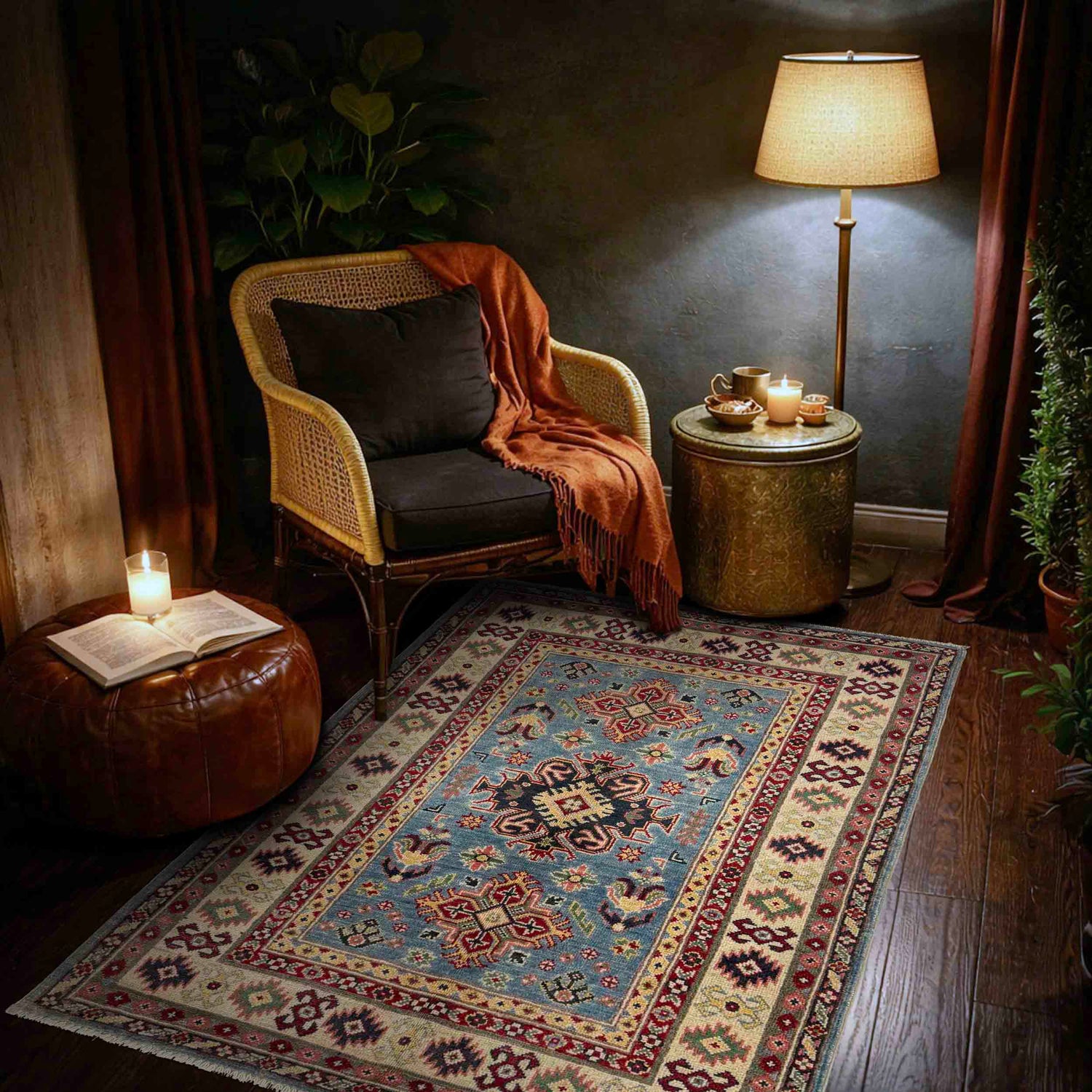 Hand Knotted Kazak Rug 3' 3" x 5' 1" (ft)- No. R37520