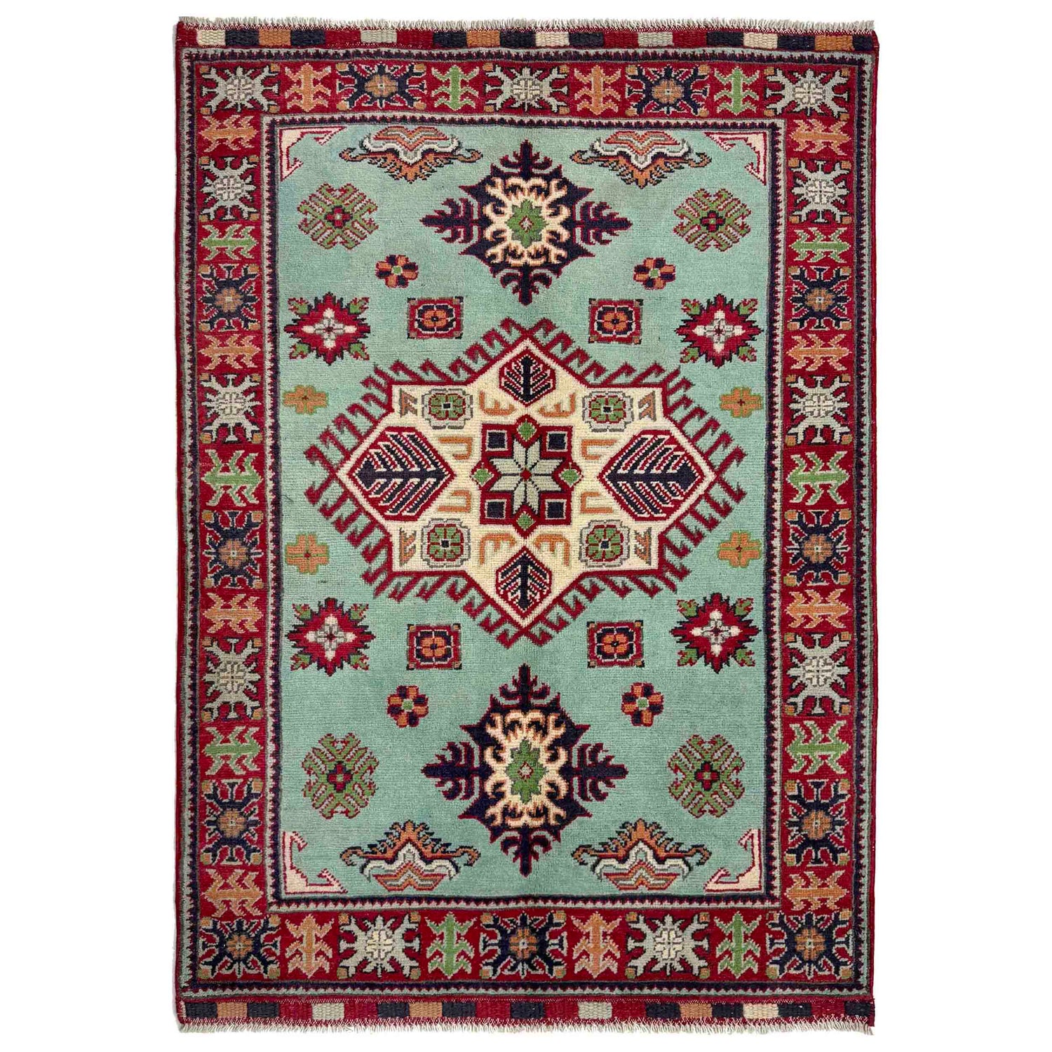 Oriental Kazak Rug 3' 2" x 4' 9" (ft)- No. R37531