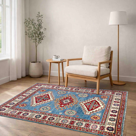 Hand Knotted Kazak Rug 3' 3" x 4' 11" (ft)- No. R37533