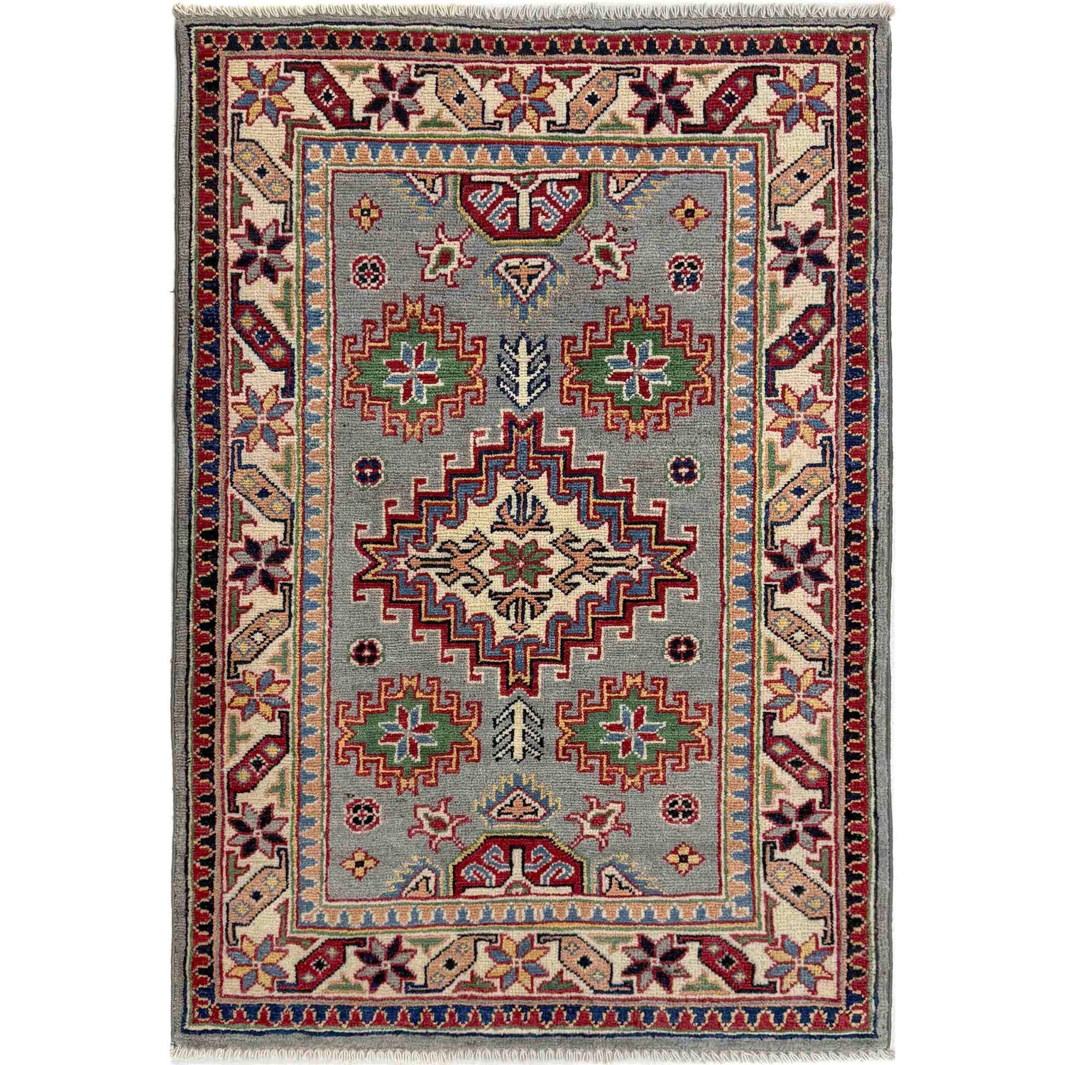 Hand Knotted Kazak Rug 2' 4" x 3' 10" (ft) - No. R37537