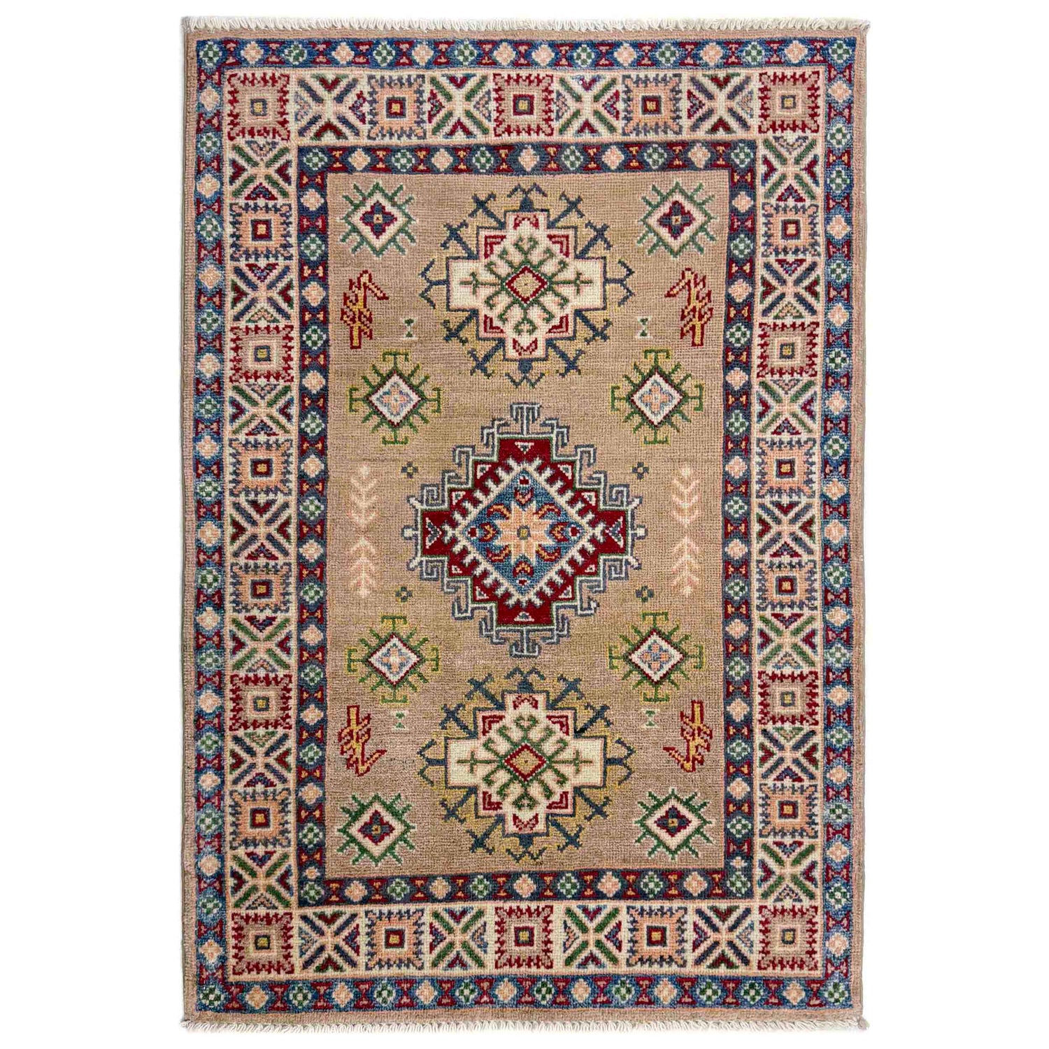 Hand Knotted Kazak Rug 2' 7" x 3' 10" (ft) - No. R37542