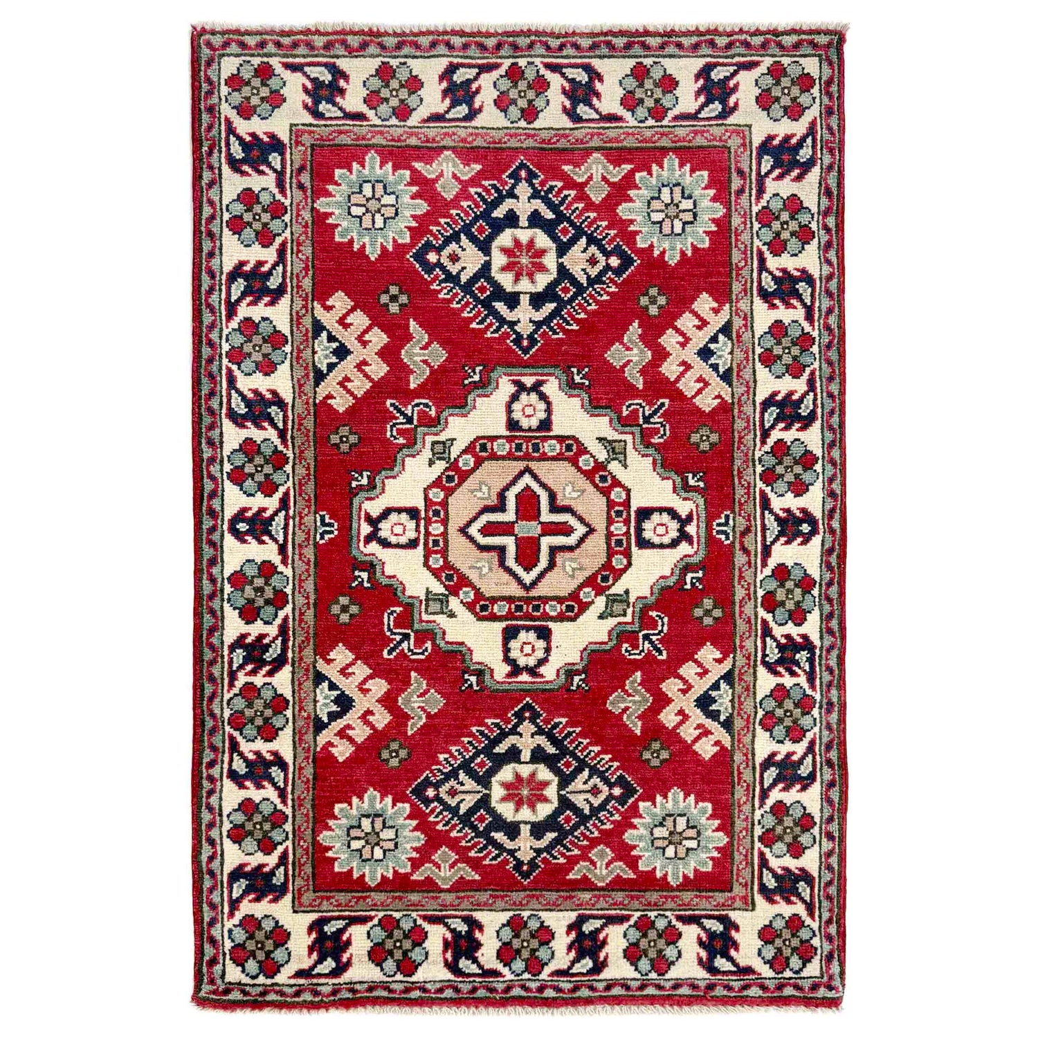 Red Color Kazak Rug 2' 7" x 4' 1" (ft) - No. R37544