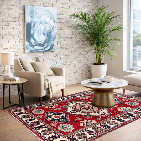Red Color Kazak Rug 2' 7" x 4' 1" (ft) - No. R37544