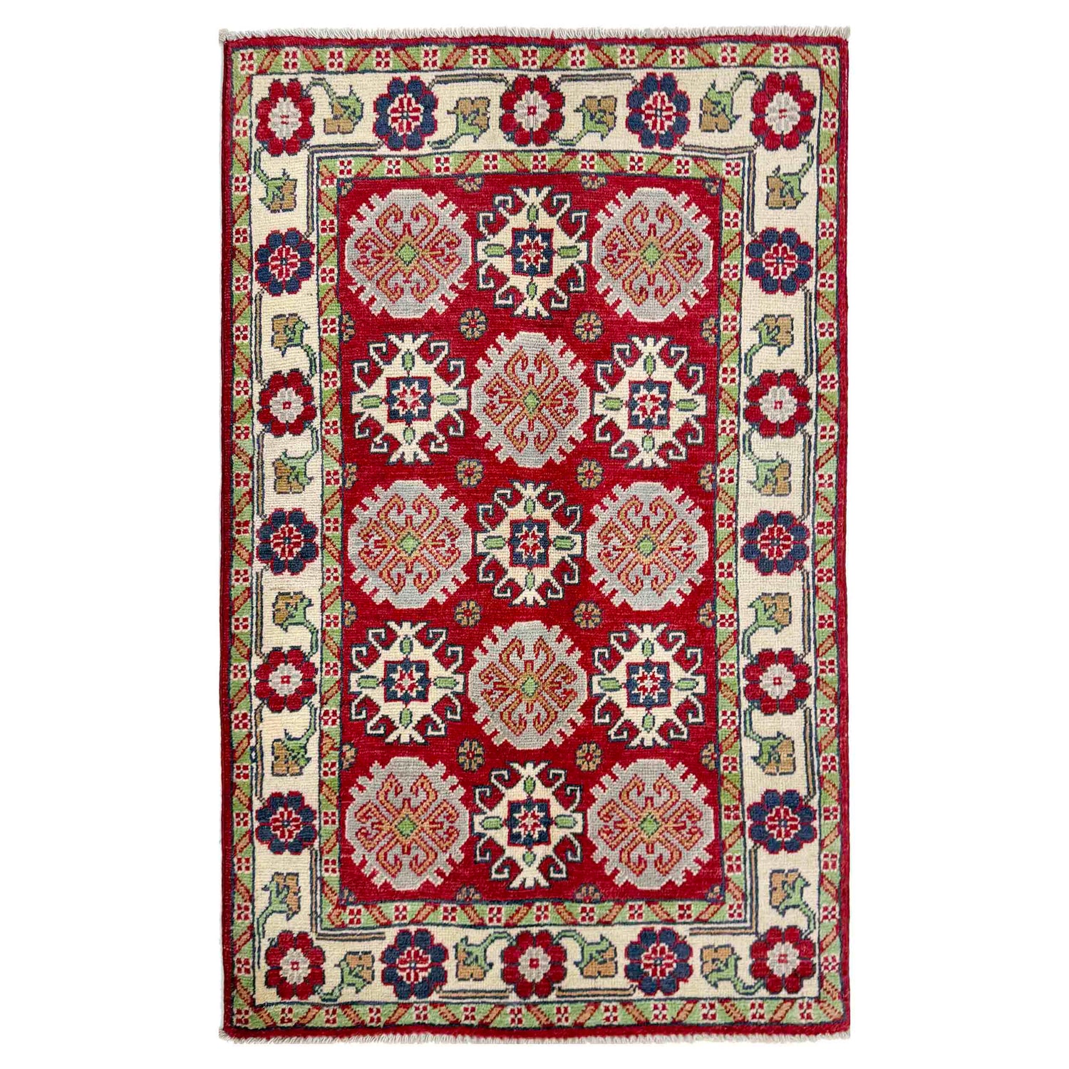 Hand Knotted Kazak Rug 2' 7" x 4' 3" (ft) - No. R37545