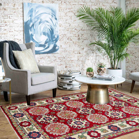 Hand Knotted Kazak Rug 2' 7" x 4' 3" (ft) - No. R37545