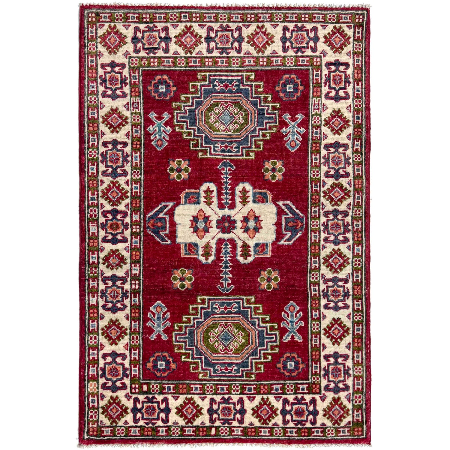 Hand Knotted Kazak Rug 2' 8" x 4' 2" (ft) - No. R37548