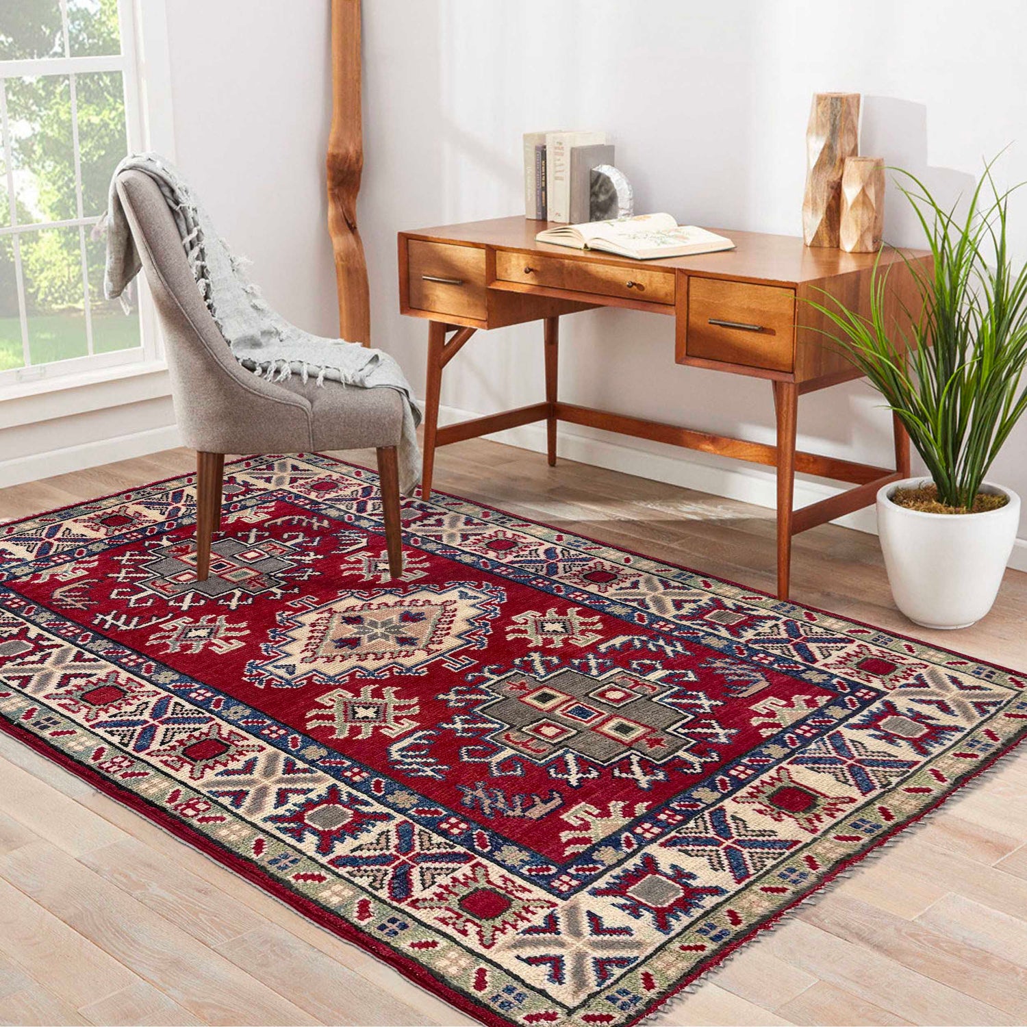 Oriental Kazak Rug 2' 9" x 4' 2" (ft) - No. R37549