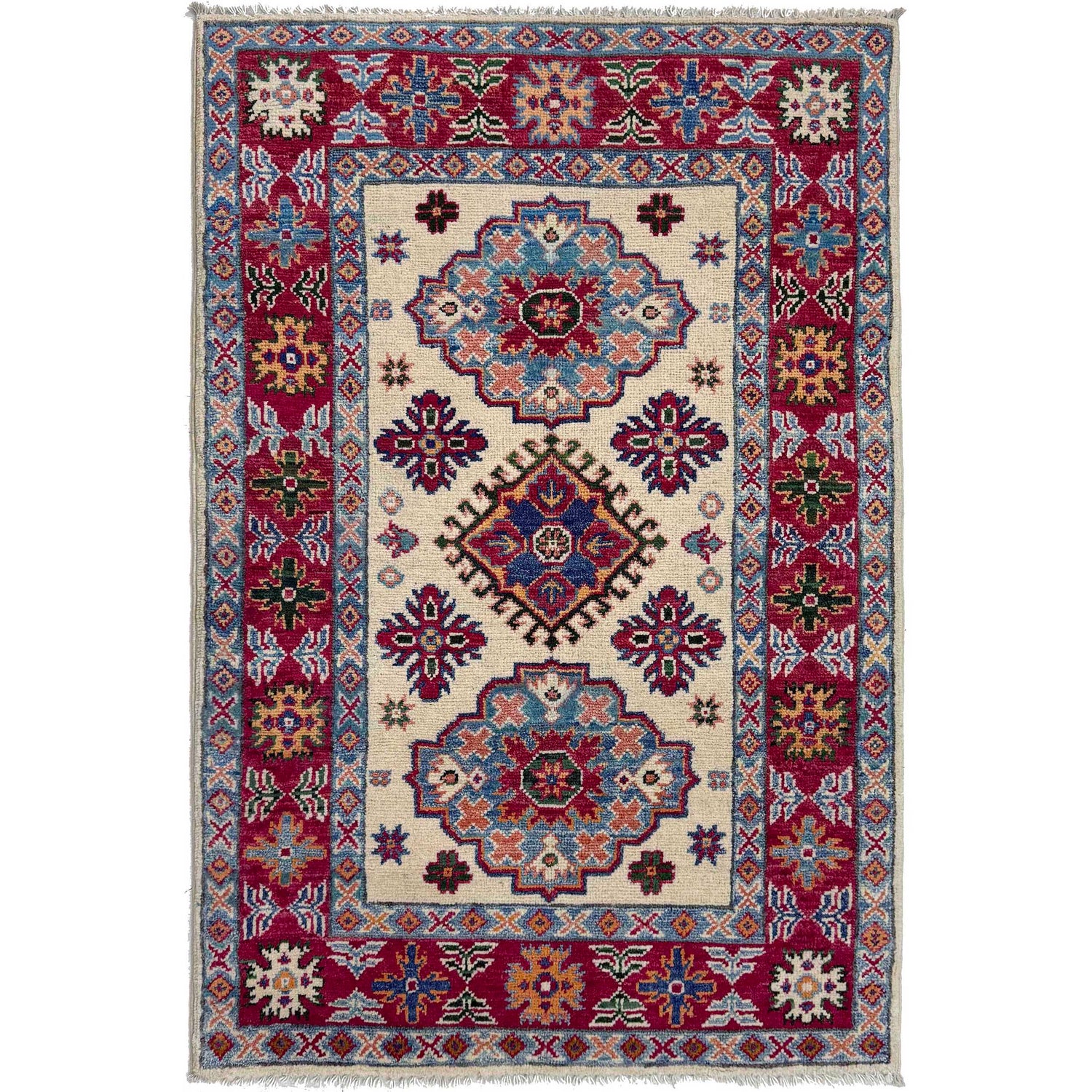 Ivory Color Kazak Rug 2' 8" x 4' 2" (ft) - No. R37551