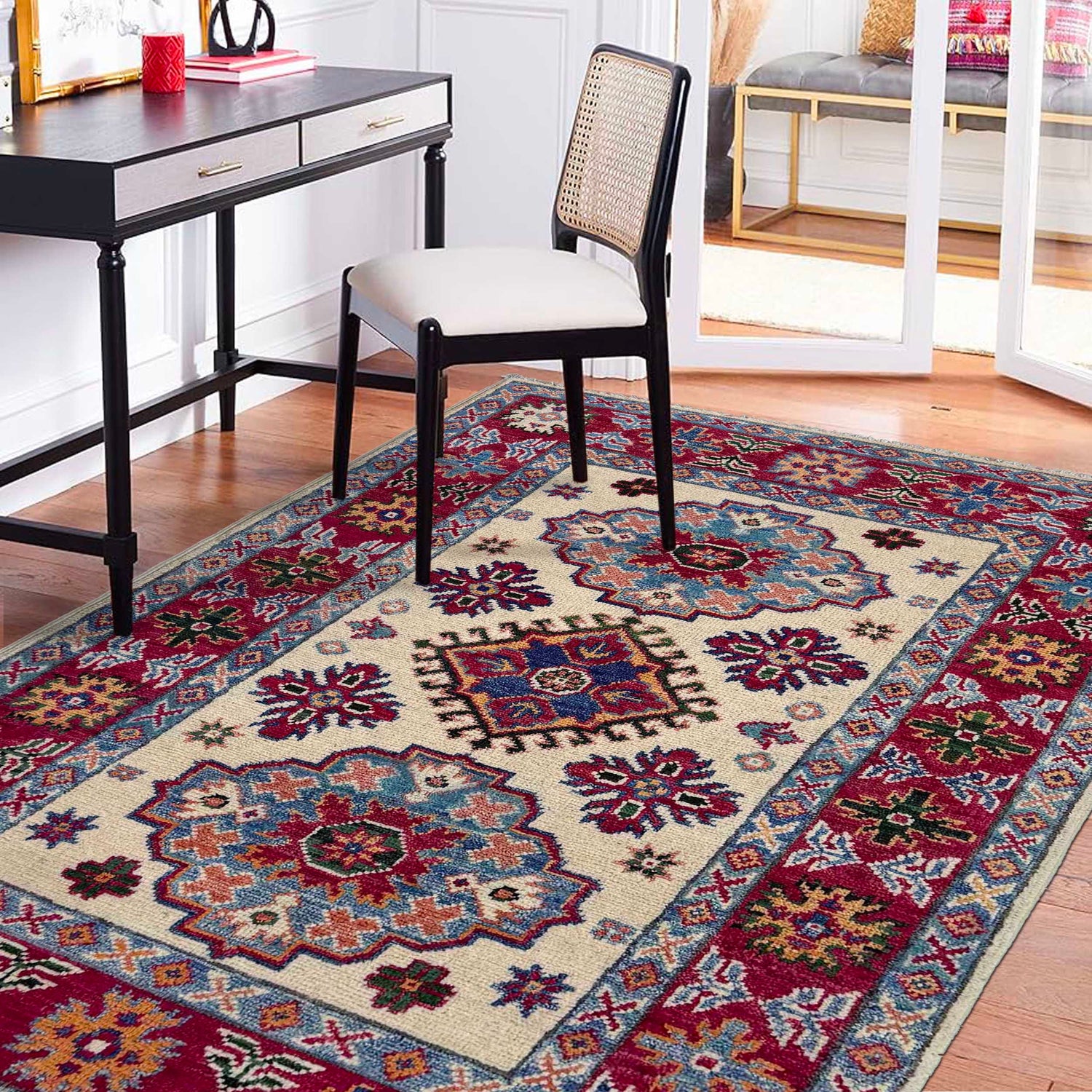 Ivory Color Kazak Rug 2' 8" x 4' 2" (ft) - No. R37551