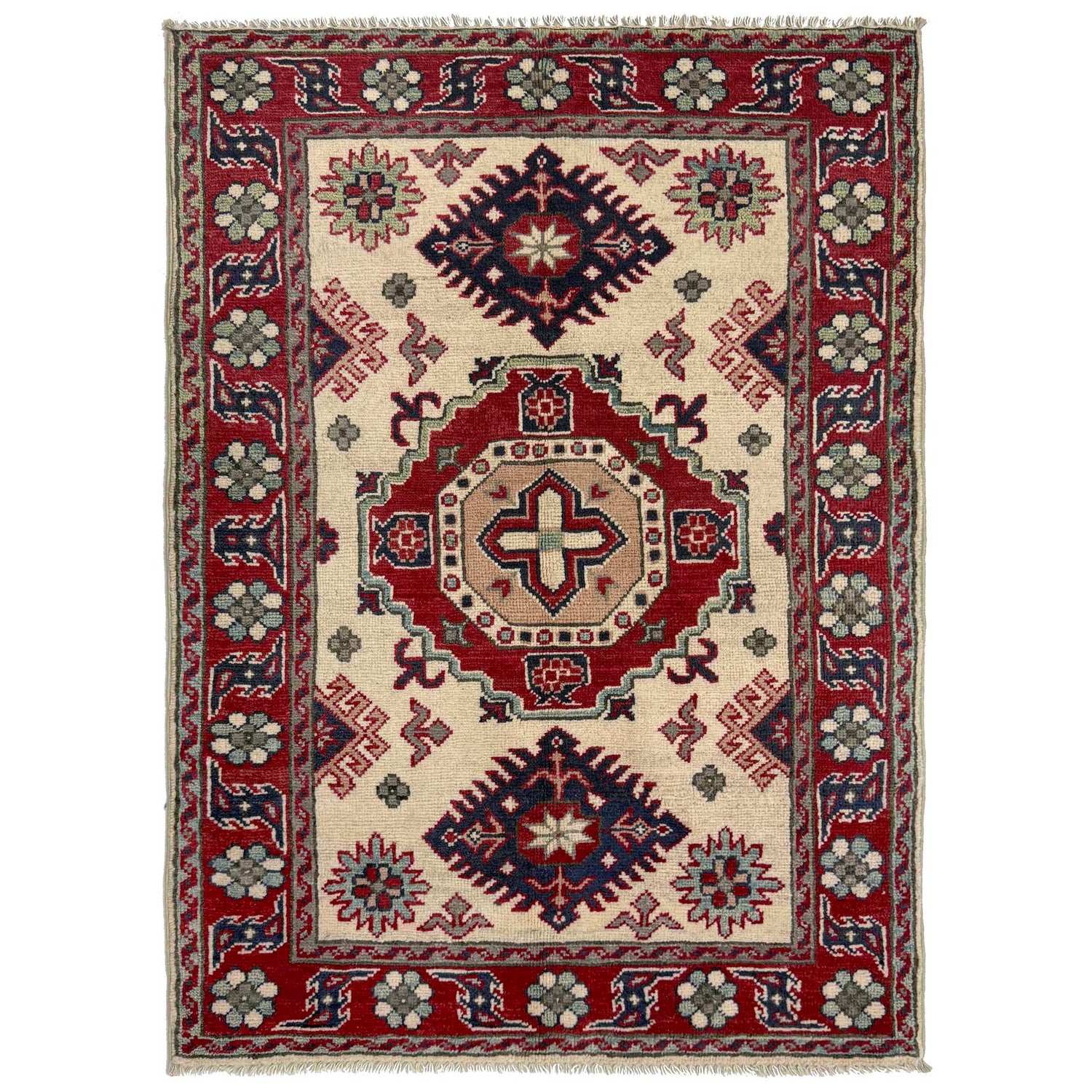 Hand Knotted Kazak Rug 2' 9" x 3' 11" (ft) - No. R37552