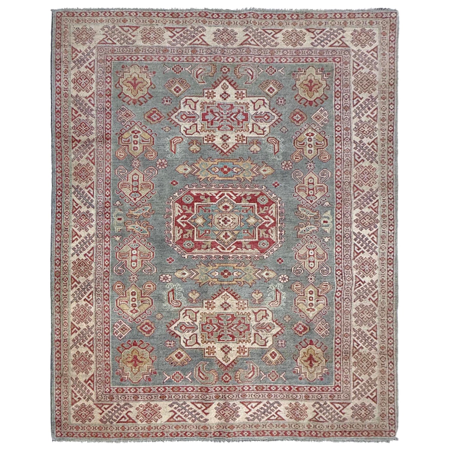 Hand Knotted Kazak Rug 6' 1" x 8' 9" (ft) - No. R37571