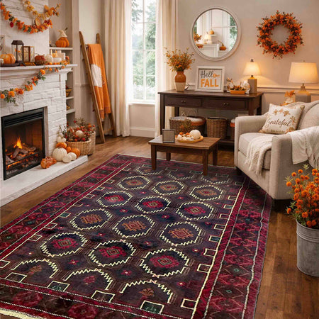 Hand Knotted Baluchi Rug 3' 10" x 6' 4" (ft) - No. R37605