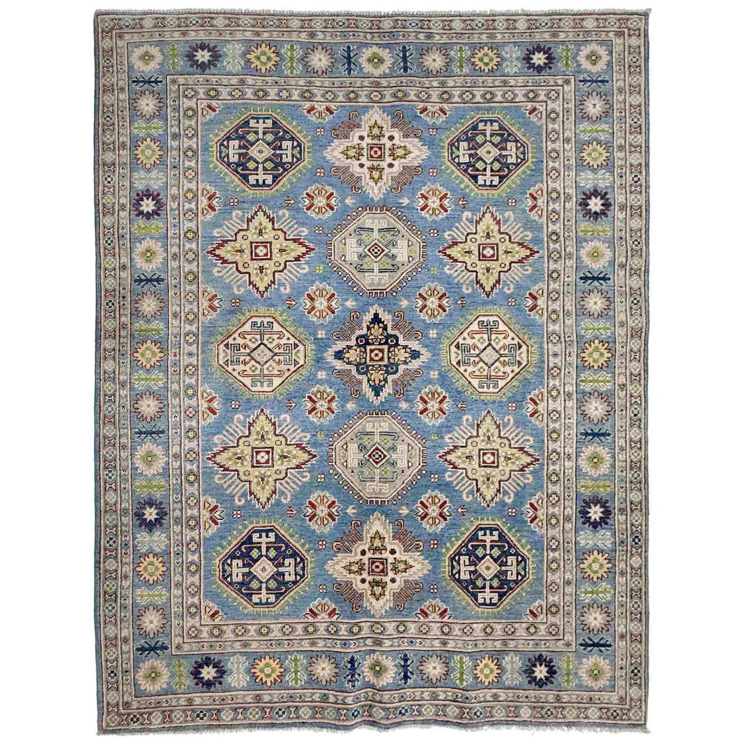 Hand Knotted Kazak Rug 4' 8" x 6' 11" (ft) - No. R37613
