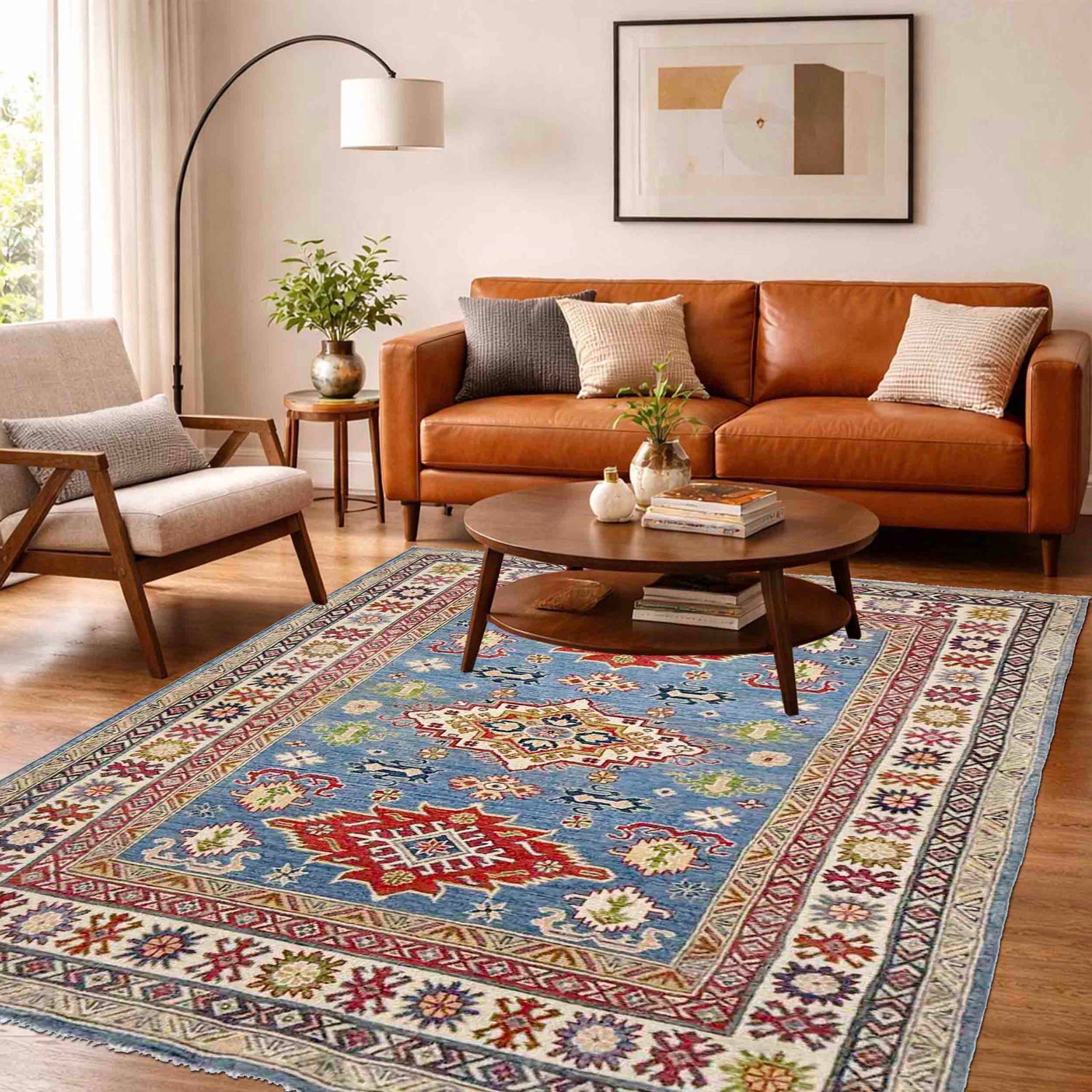 Oriental Kazak Rug 4' 10" x 6' 8" (ft) - No. R37614