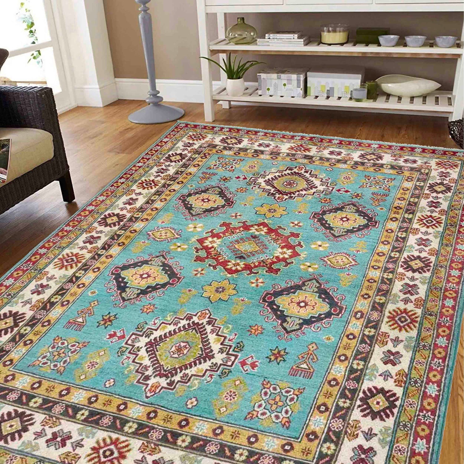 Oriental Kazak Rug 4' 8" x 6' 2" (ft) - No. R37615