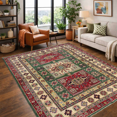 Oriental Kazak Rug 5' 0" x 6' 6" (ft) - No. R37616