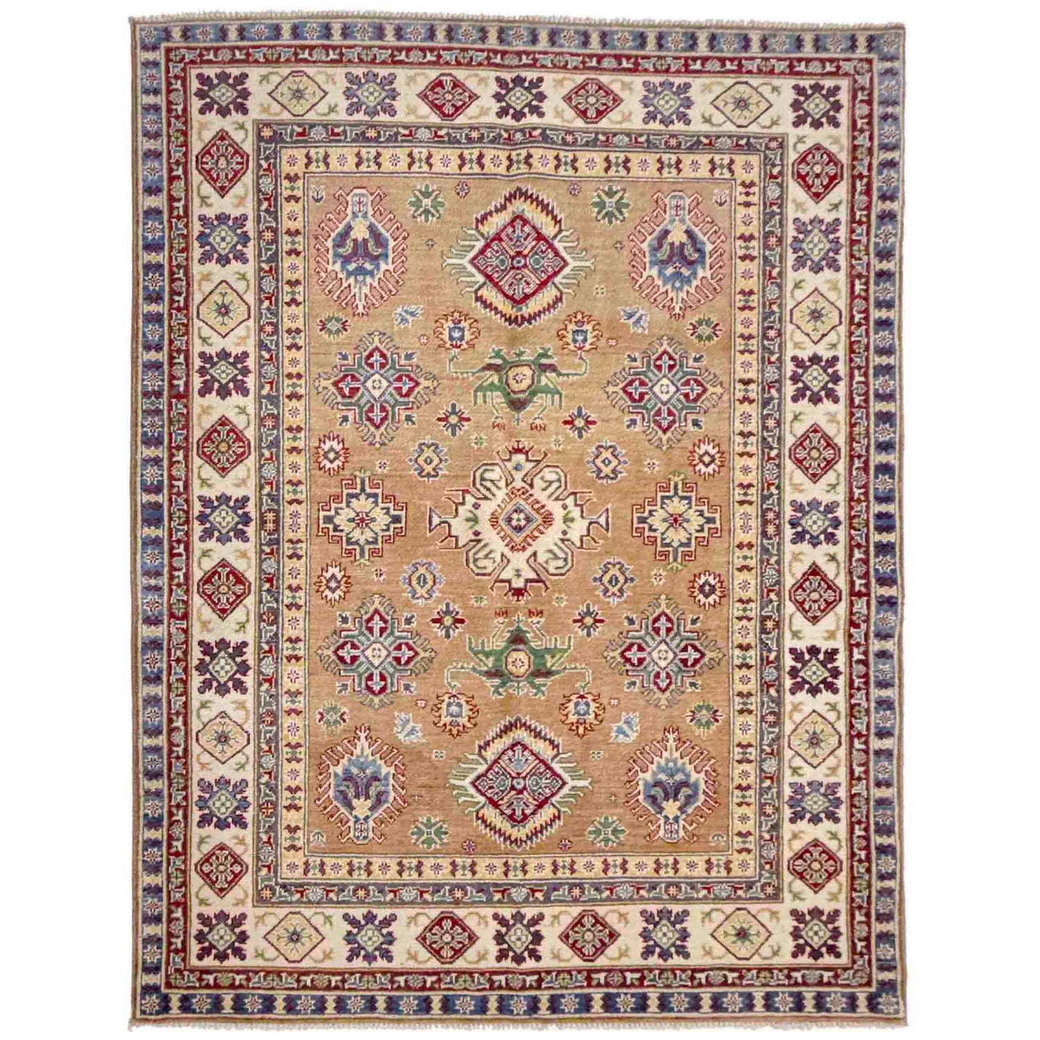 Orange Color Kazak Rug 5' 1" x 6' 7" (ft) - No. R37617