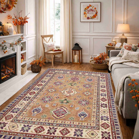 Orange Color Kazak Rug 5' 1" x 6' 7" (ft) - No. R37617