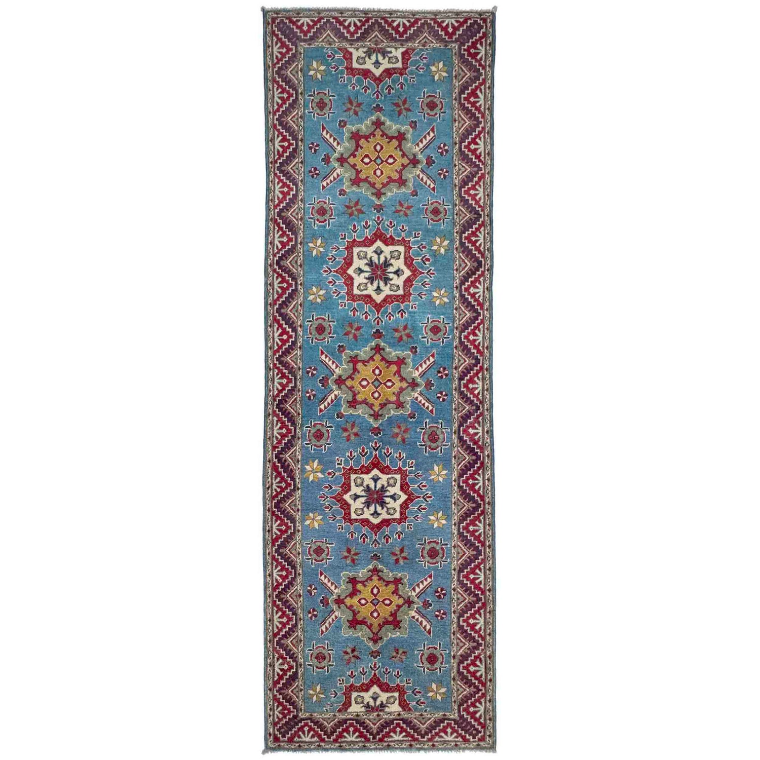 Hand Knotted Kazak Runner 3' 1" x 9' 6" (ft) - No. R37618