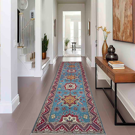 Hand Knotted Kazak Runner 3' 1" x 9' 6" (ft) - No. R37618