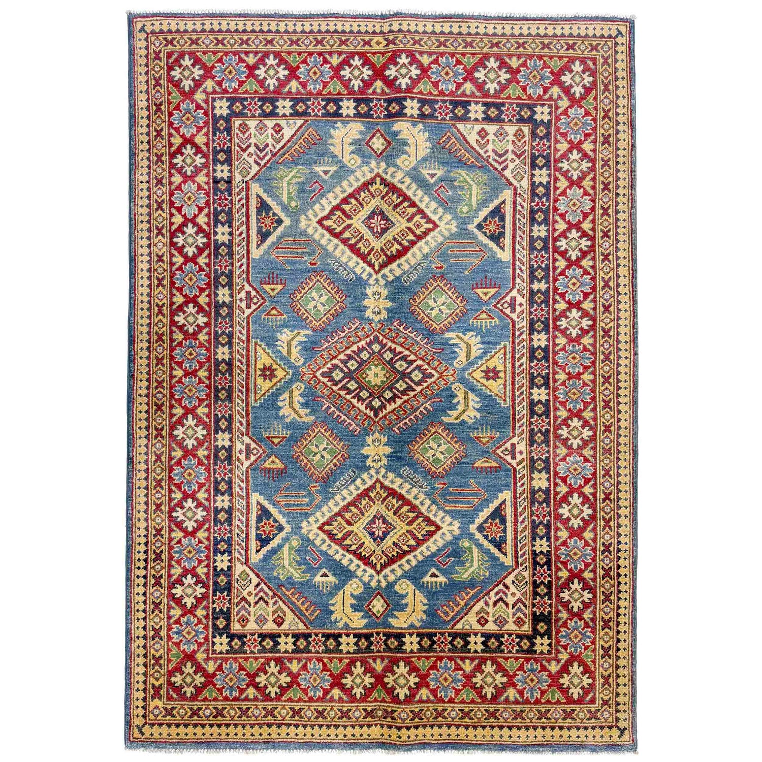 Blue Color Kazak Rug 4' 2" x 5' 11" (ft) - No. R37621