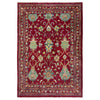 Red Color Sultani Carpet 4' 1" x 6' 2" (ft) - No. R37624