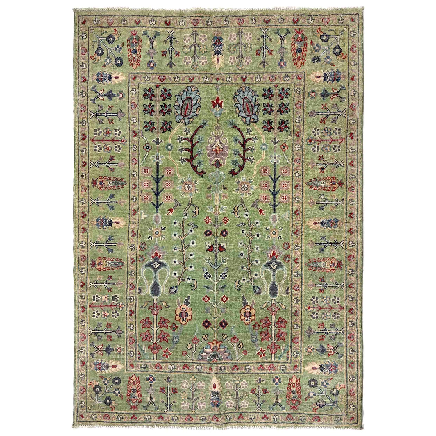 Handmade Tree of Life Rug 4' 1" x 5' 9" (ft) - No. R37625