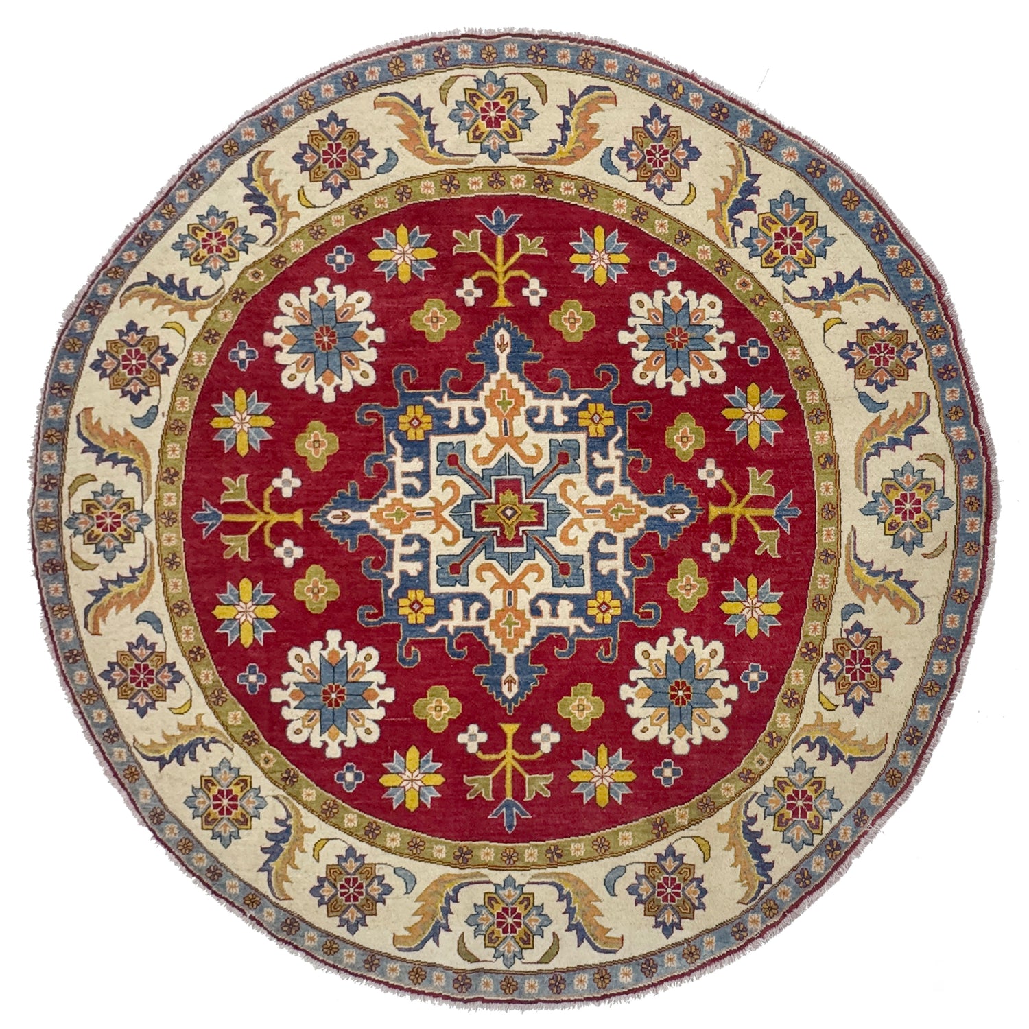 Oriental Kazak Carpet Round Shape 7' 10" x 7' 7" (ft) - No. R37630