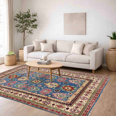 Hand Knotted Kazak Rug 4' 0" x 6' 1" (ft) - No. R37631