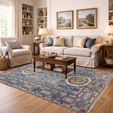 Grey Color Kazak Rug 3' 11" x 5' 11" (ft) - No. R37632