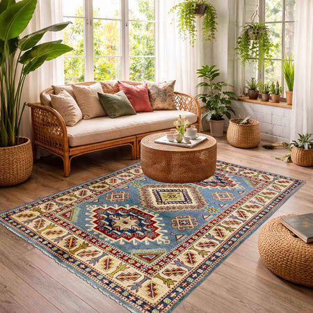 Oriental Kazak Rug 4' 0" x 5' 11" (ft) - No. R37634